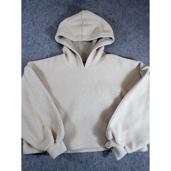 We The Free Tops - We The Free Hoodie Womens Beige Sherpa Fleece Pullover Sweatshirt Teddy Cozy XS